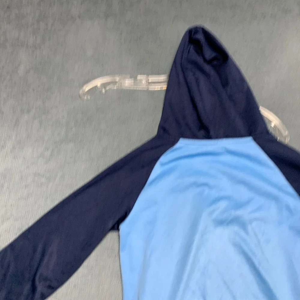 Nike Just Do It Therma Fit Hoodie Boys L Navy Blue Fleece Lined Kangaroo Pockets